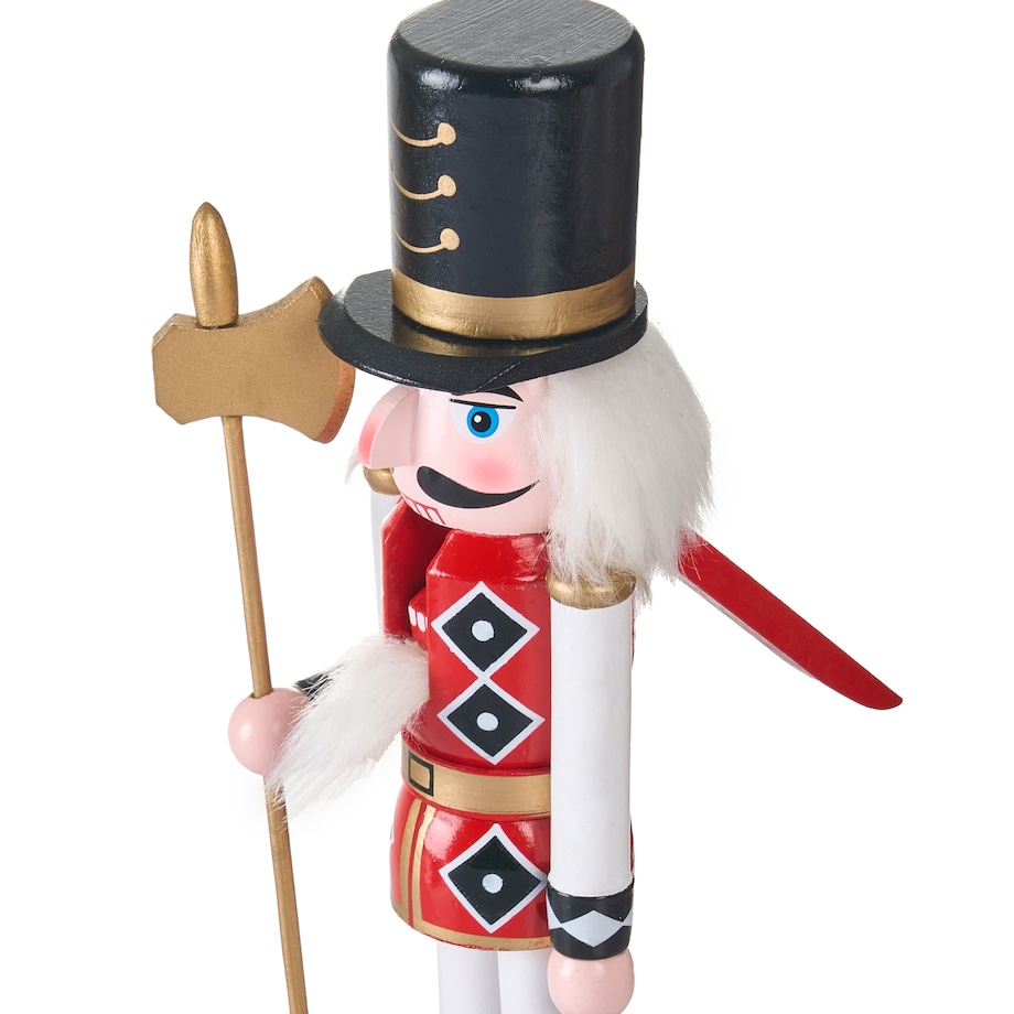 Zestaw 3 figurek dekoracyjnych RICKLEAN 30 cm Dziadek do orzechów Czerwony/ biały
