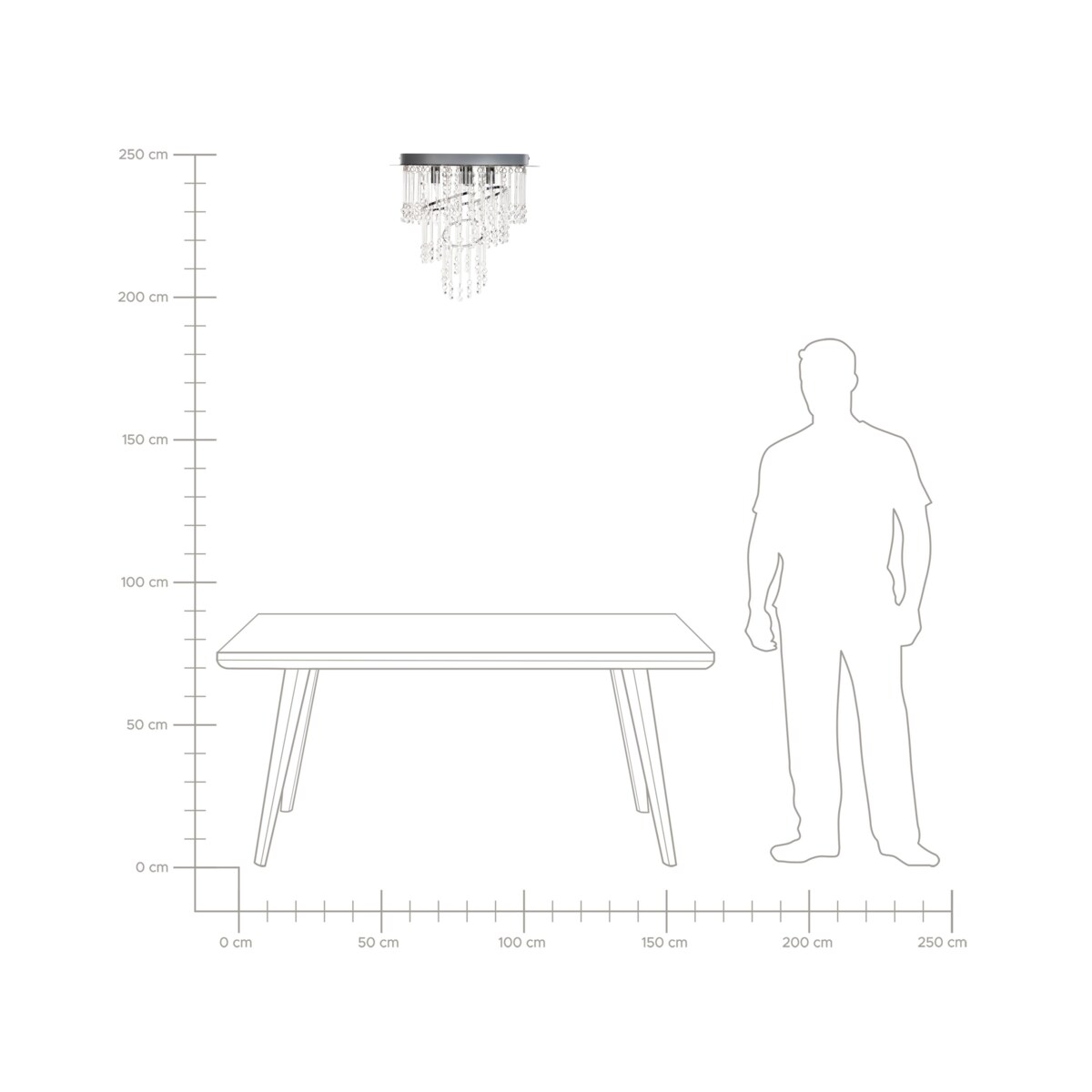 Żyrandol kryształowy 45 cm srebrny ESMELLE