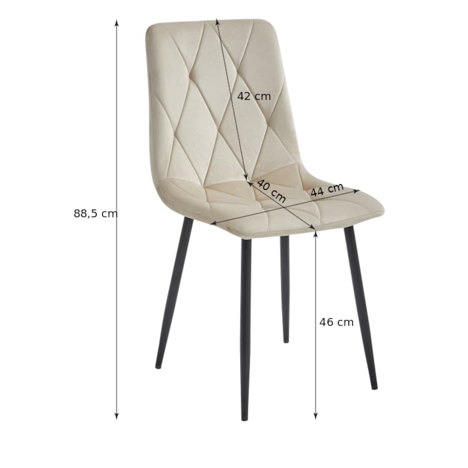 Krzesło Do Jadalni Kuchni Salonu Libra - Czarny Aksamit / Nogi Czarne