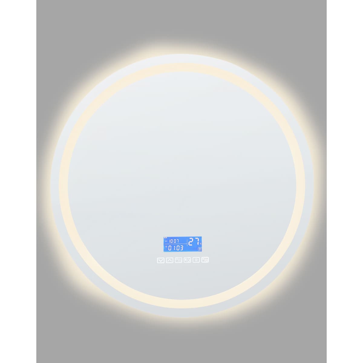 Lustro ścienne LED z głośnikiem Bluetooth 60 cm srebrne BROGNON