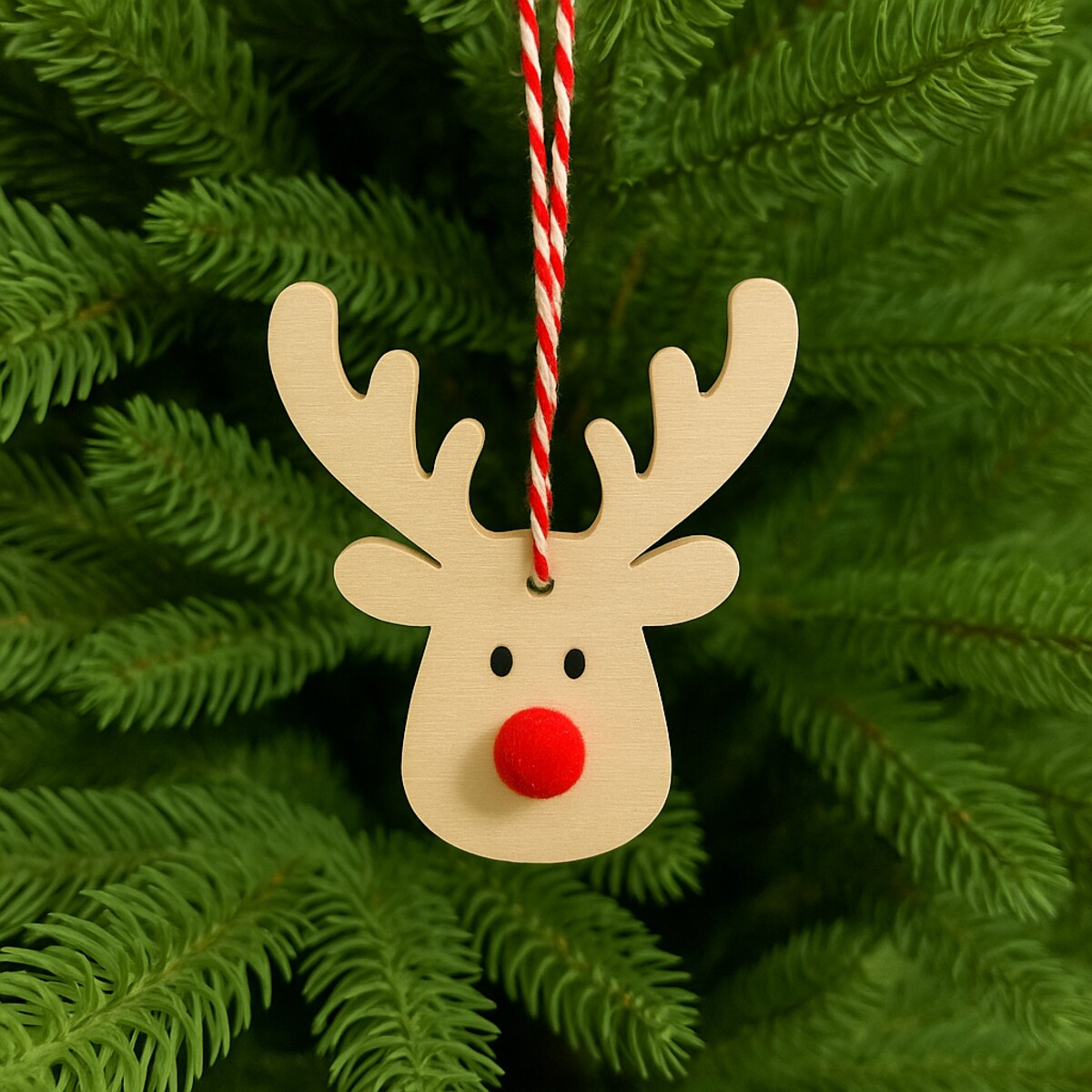 Zawieszki drewniane RENIFERY na choinkę ozdoby zestaw na prezent w pudełku