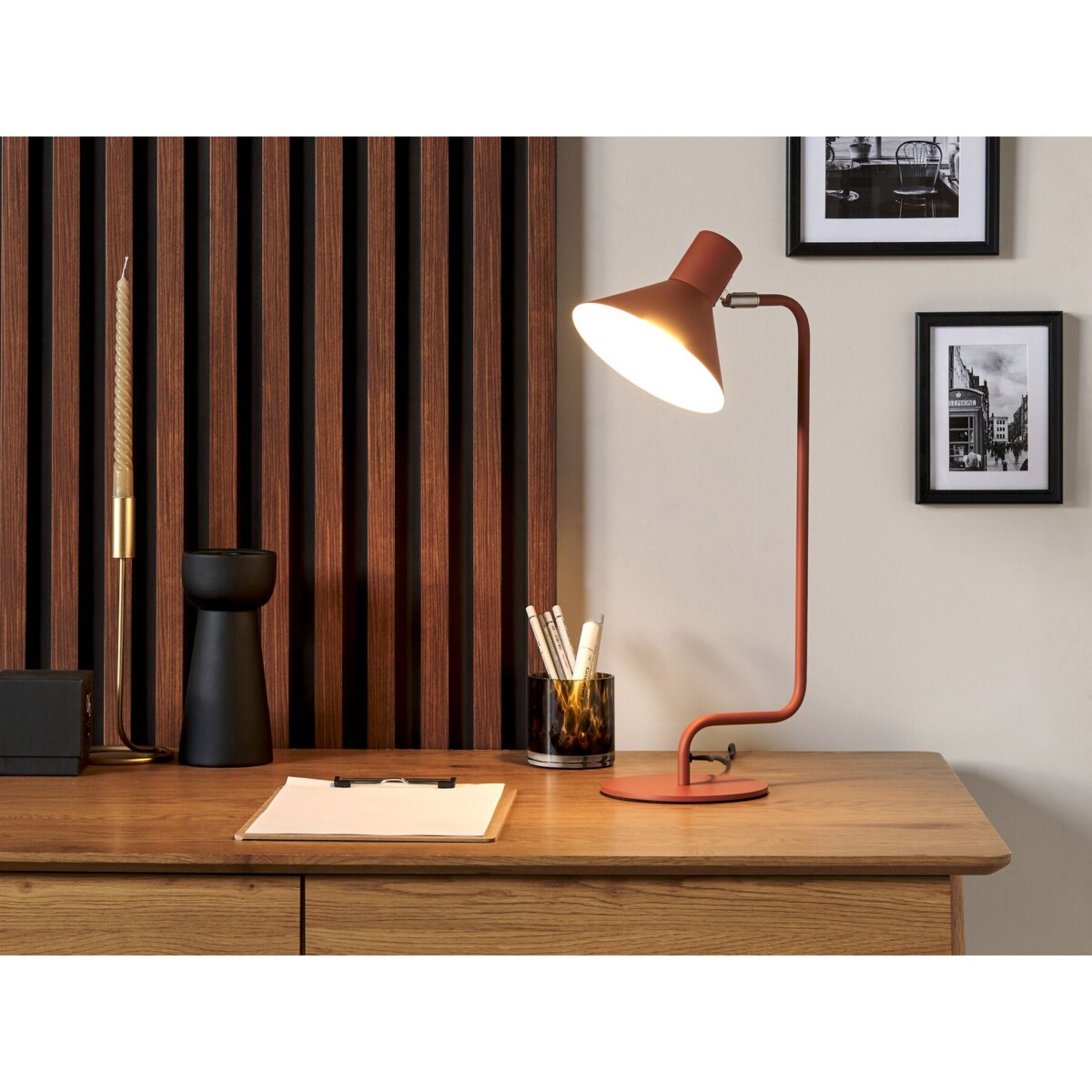 Lampa biurkowa regulowana metalowa pomarańczowa RIMAVA