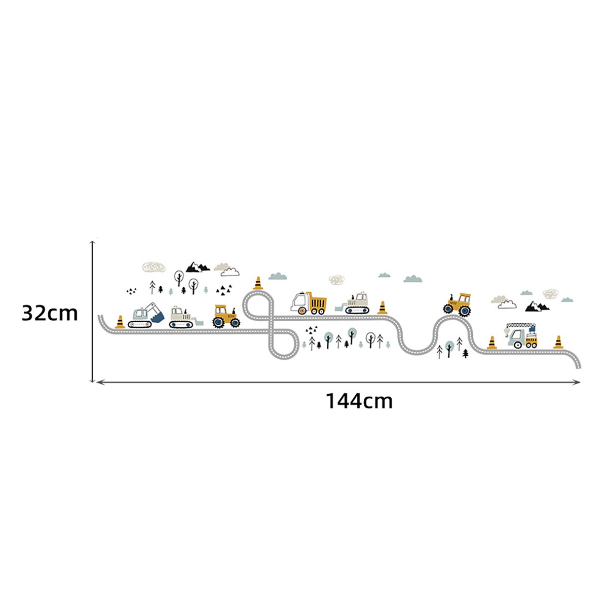 naklejki na ścianę do pokoju dziecka, sipo, traktory na ulicy