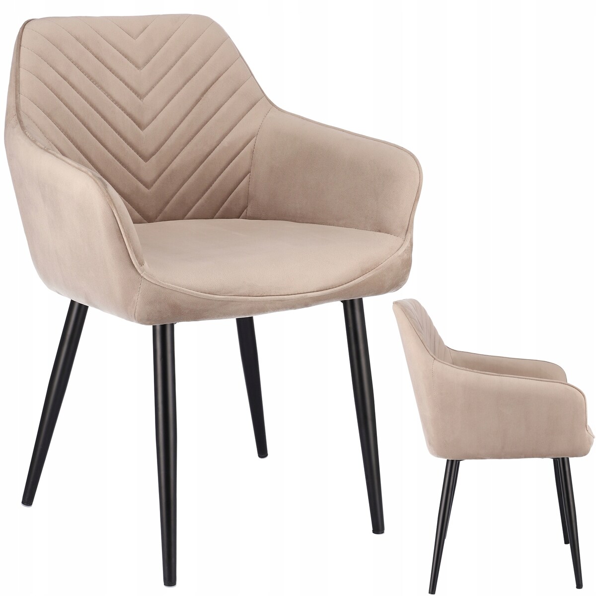 KRZESŁO welur TAPICEROWANE do jadalni PIKOWANE