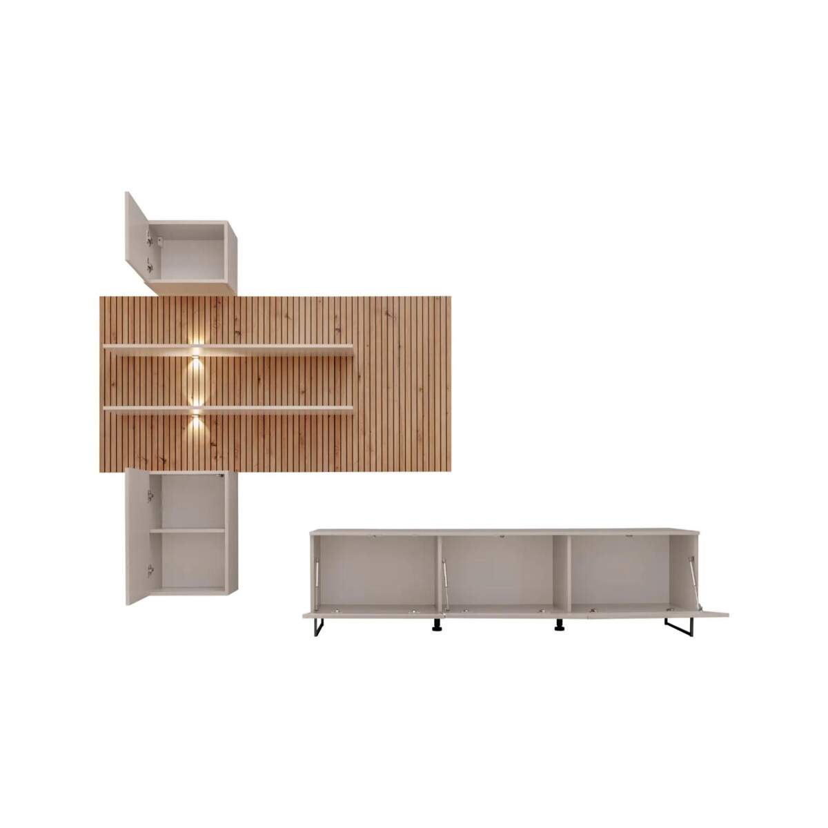 Meblościanka GUSTO PW A kaszmir/dąb artisan