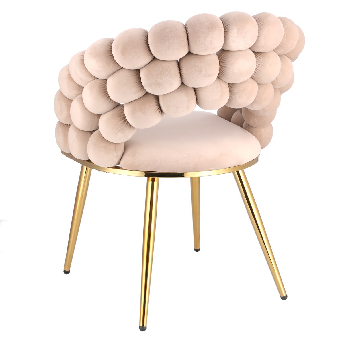 Krzesło tapicerowane welurowe BELLA beżowe