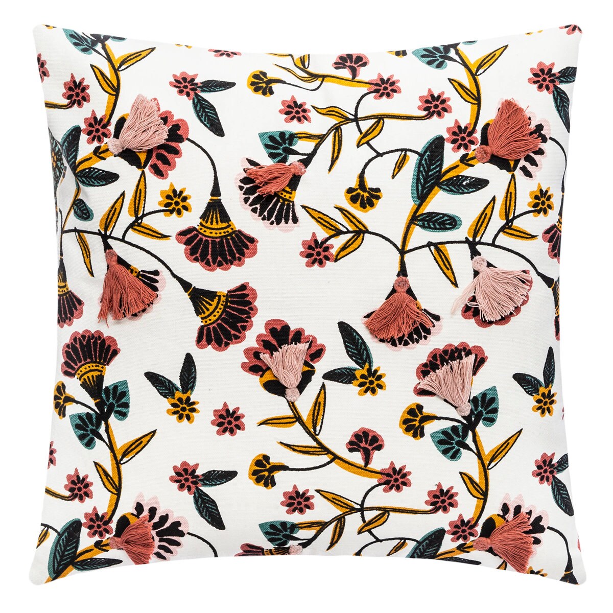 Poszewka na poduszkę GYPSY z chwostami, 40 x 40 cm