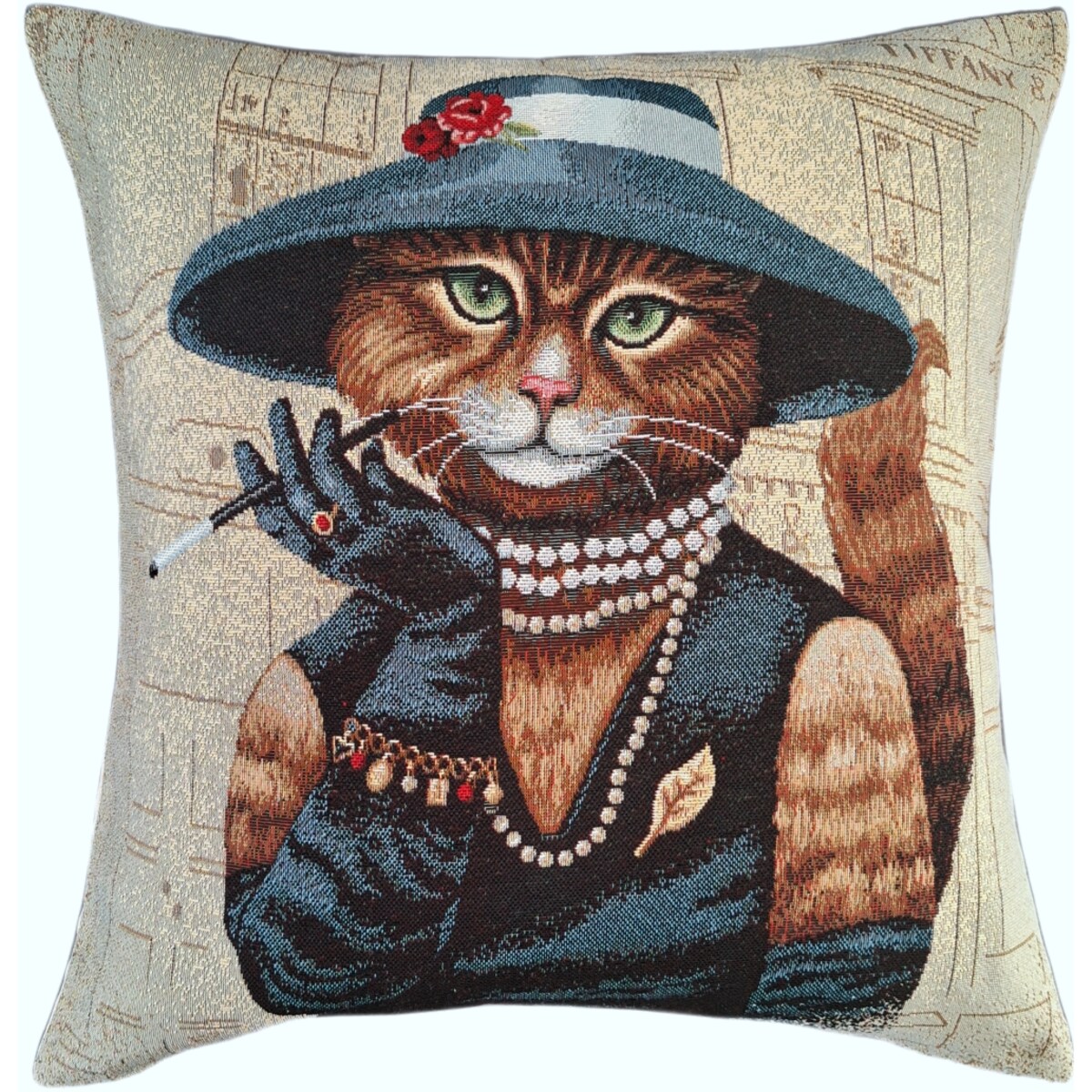 Poszewka Na Poduszkę Jasiek 45X45 Cm Żakardowa Dekoracyjna Ozobna Śniadanie U Tiffaniego