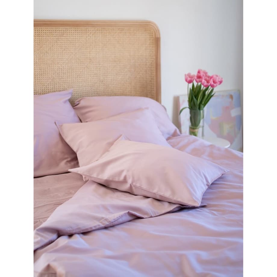 Pościel satynowa dusty pink 220/200 + 2 x 50/60 cm