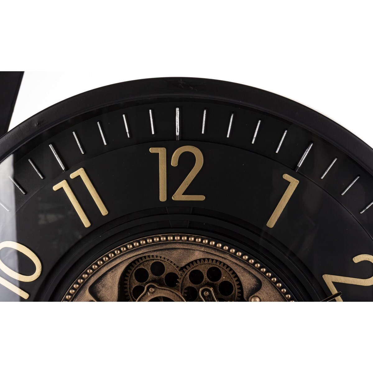 Zegar ścienny metalowy 66x66x9,5 cm OROGLIO czarny