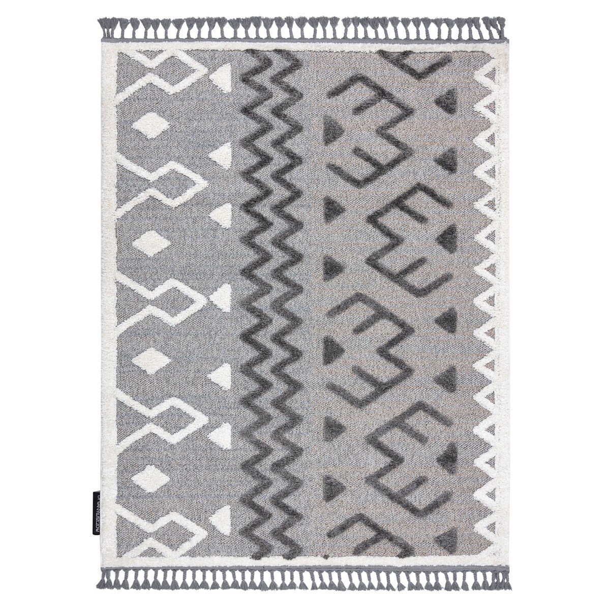 Dywan MAROC P659 Aztec, etno szary Frędzle 120x170 cm