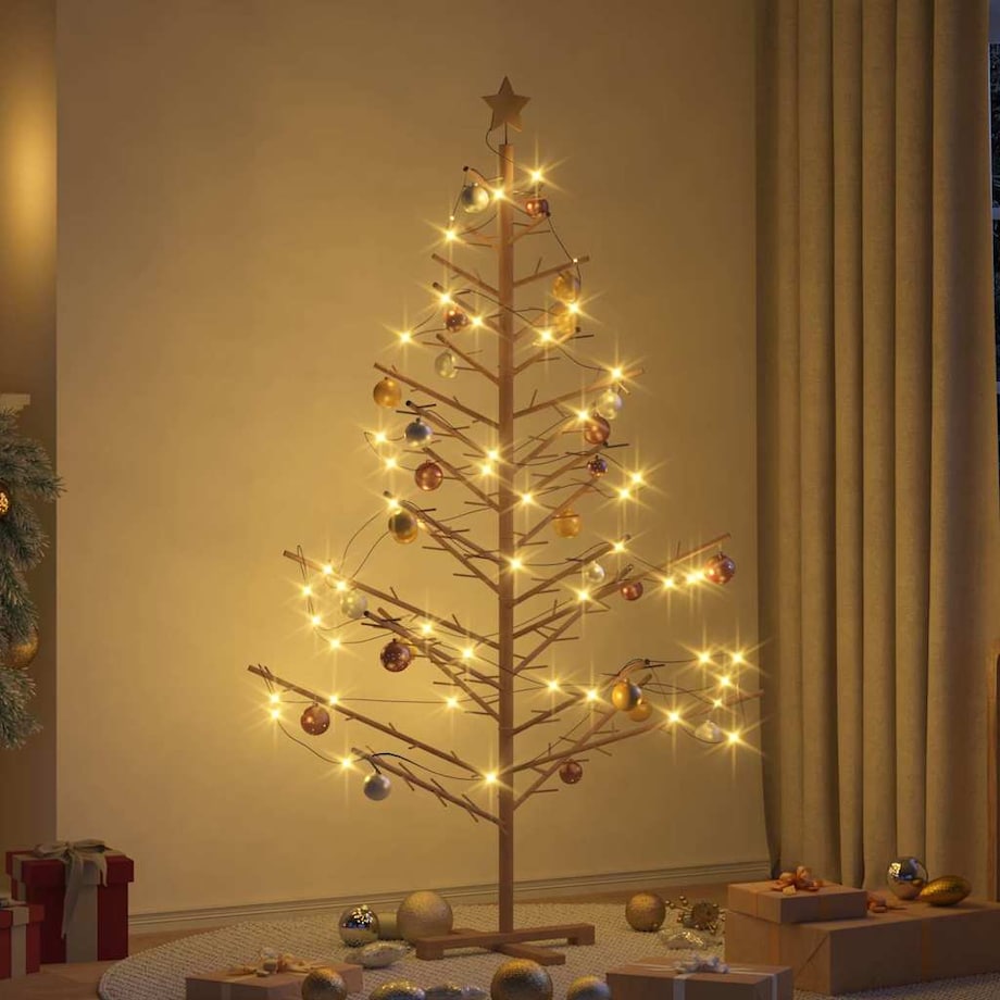 vidaXL Drewniana choinka z podstawą Brązowy 180 cm Lite drewno sosnowe
