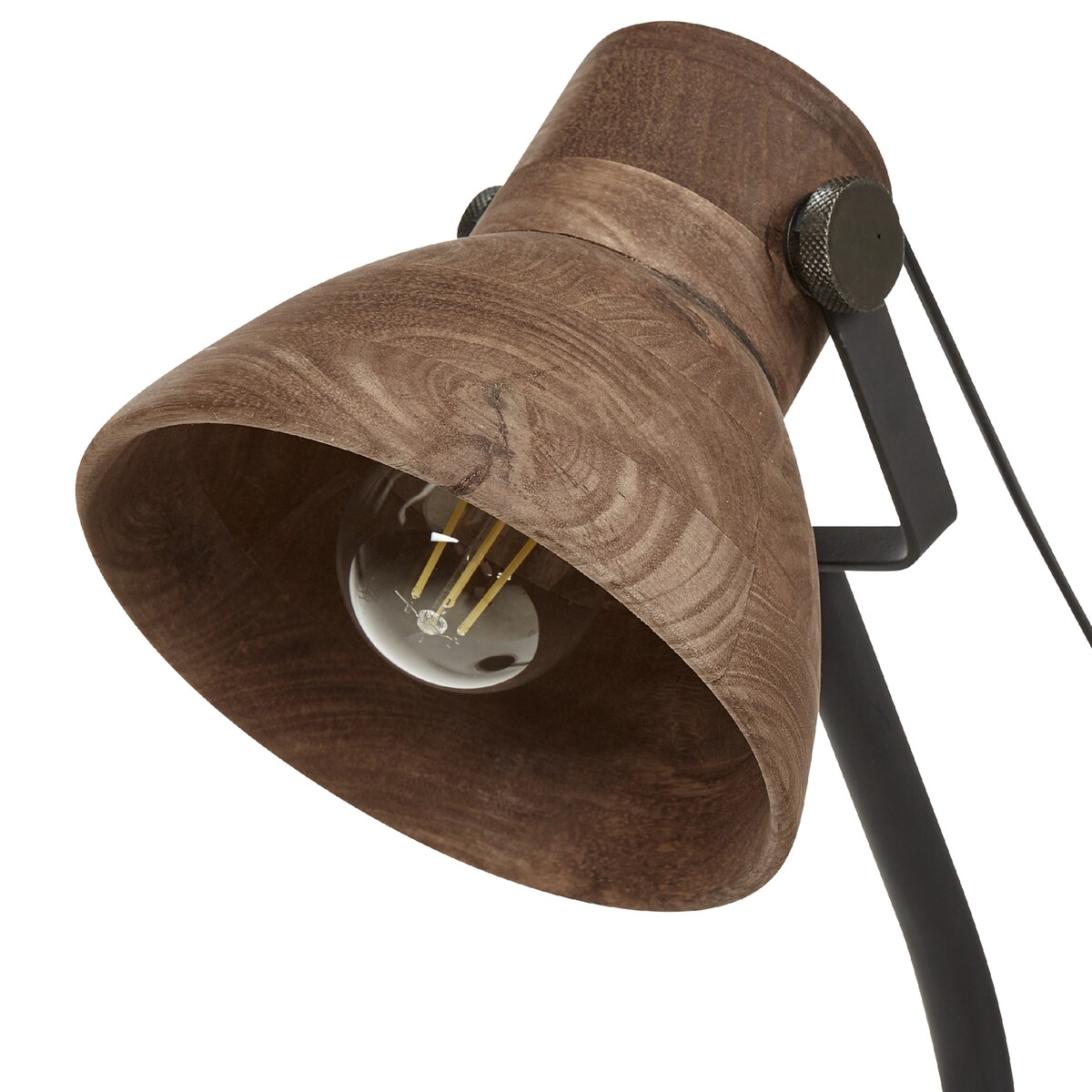 Lampa biurkowa KOLAR Drewno mango Ciemnobrązowy
