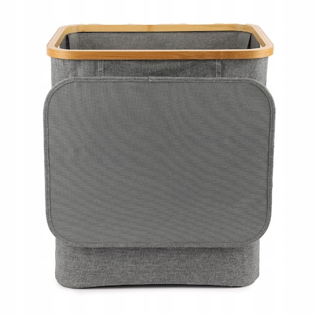 Kosz na pranie 60 L BAMBUSOWY składany szary