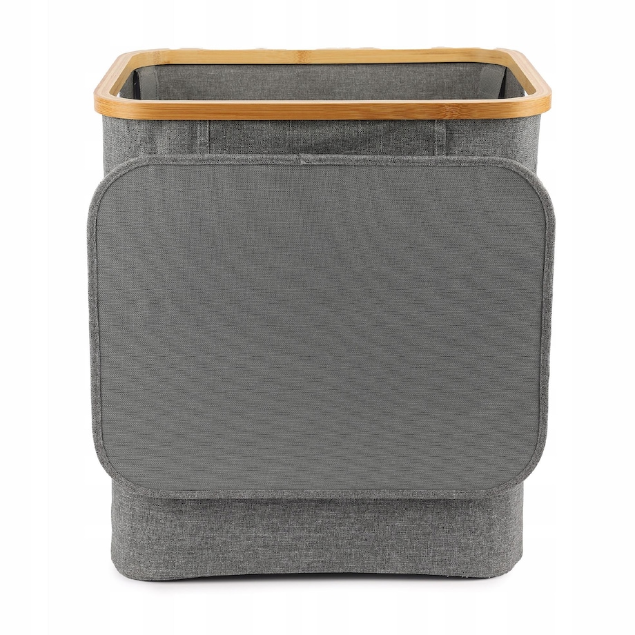 Kosz na pranie 60 L BAMBUSOWY składany szary