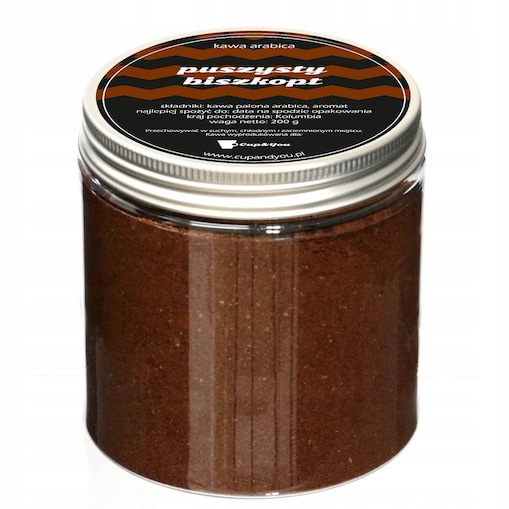 Kawa aromatyzowana świeżo MIELONA PUSZYSTY BISZKOPT ARABICA Cup&You 200g na prezent upominek dla kobiety mężczyzny faceta mamy taty żony męża