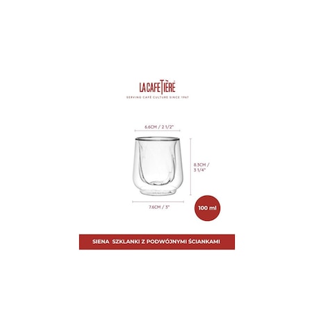 Szklanki Siena z Podwójnymi Ściankami 135 ml 2 szt.