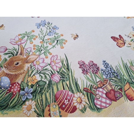 Obrus Okrągły Wielkanocny Na Stół 140 Cm Ozdobny Dekoracyjny