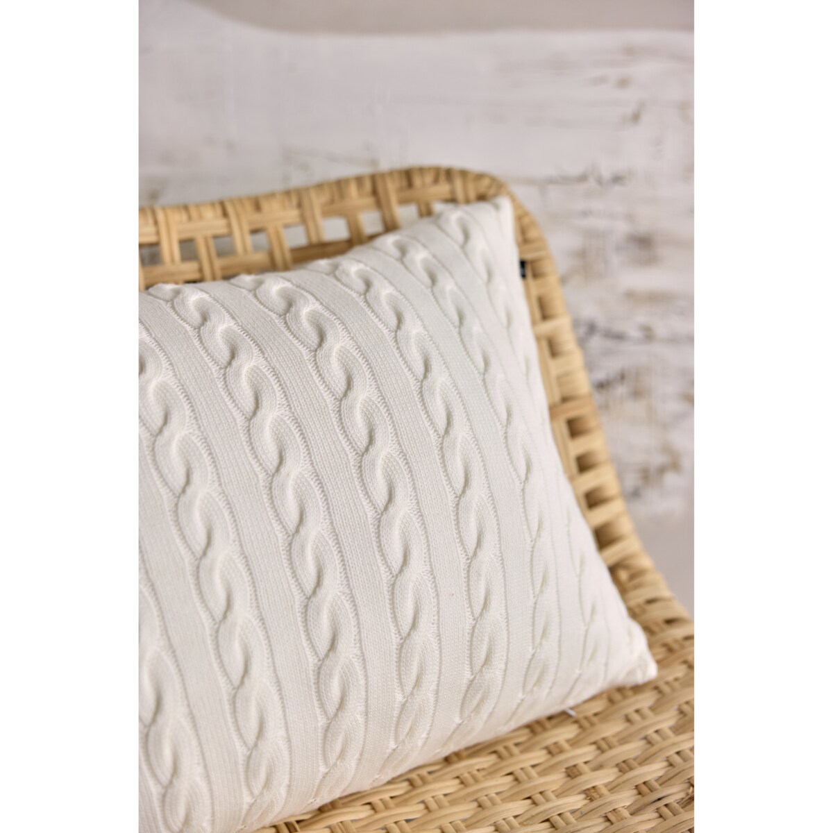 Poszewka warkocz podłużna off white, 40 x 60 cm, La Manta