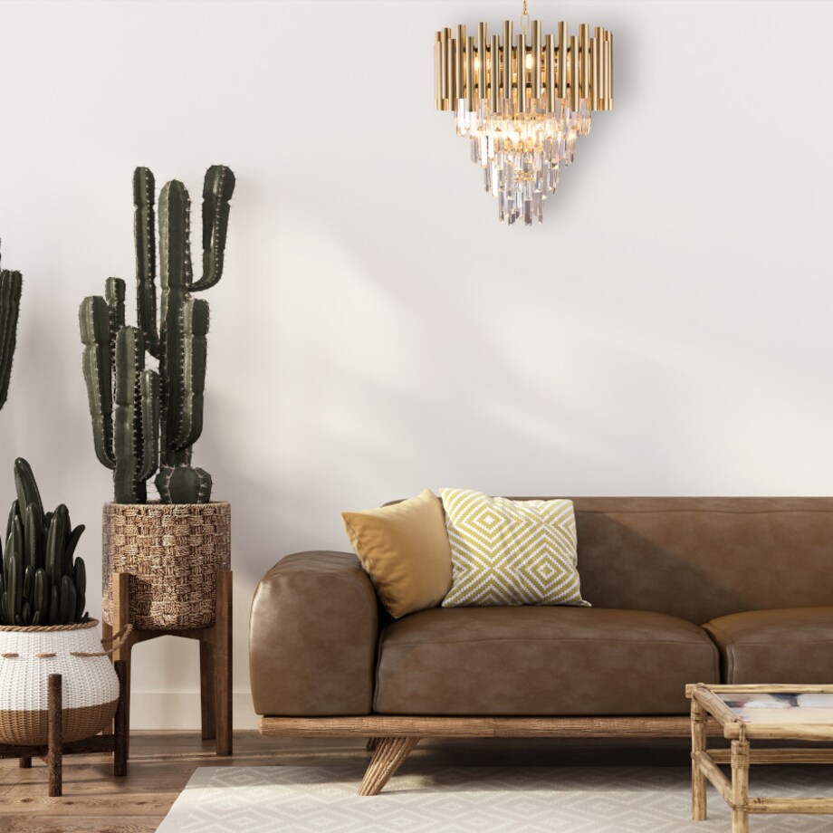 Dekoracyjna LAMPA wisząca MADISON ML5992 Milagro kryształowa OPRAWA glamour crystal ZWIS na łańcuchu złoty przezroczysty