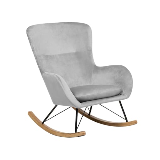 Fotel bujany welurowy jasnoszary ELLAN