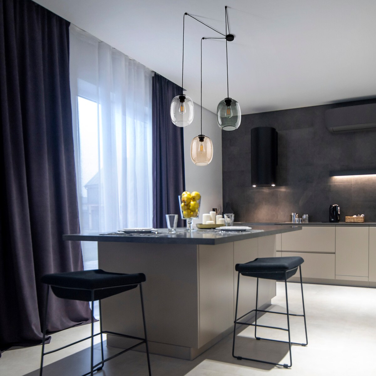 Lampa wisząca ELIO 5972 TK Lighting wielokolorowa 3xE27 regulowana do salonu i jadalni
