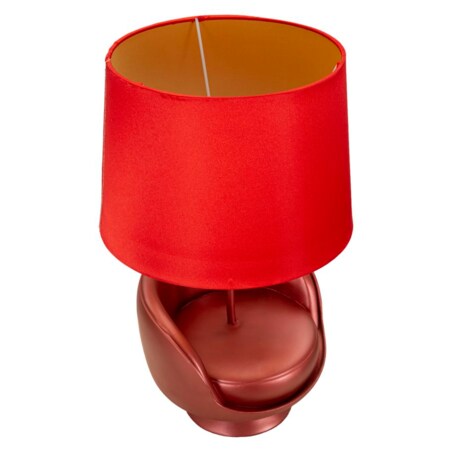 Lampa stołowa Midcentury, kolor czerwony, żywica syntetyczna i żelazo, 26 x 26 x 43 cm, 1 x E27, max. 40 W, do salonu i sypialni, Mauro Ferretti