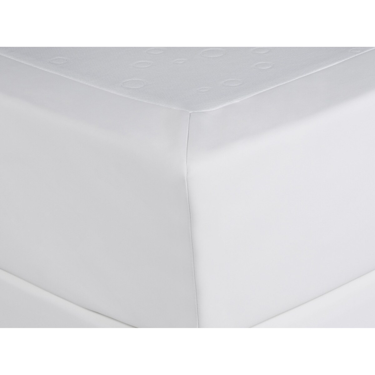 Łóżko kontynentalne ekoskóra 180 x 200 cm białe PRESIDENT