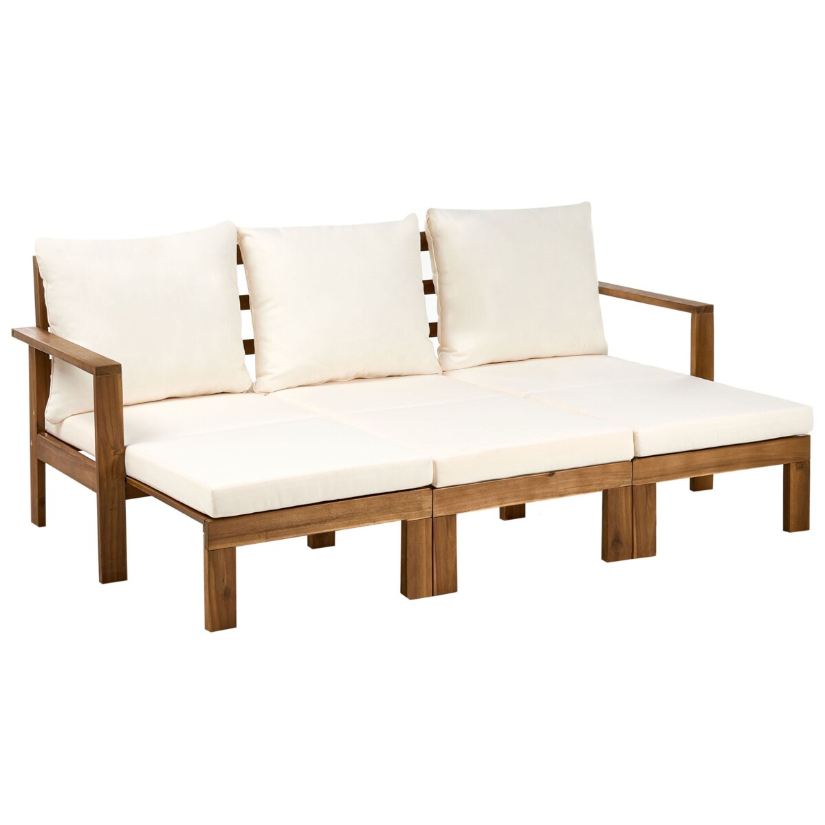 Ławka ogrodowa z poduchą ISOLELLO 190 cm Regulowana Certyfikowane drewno akacjowe Brązowy