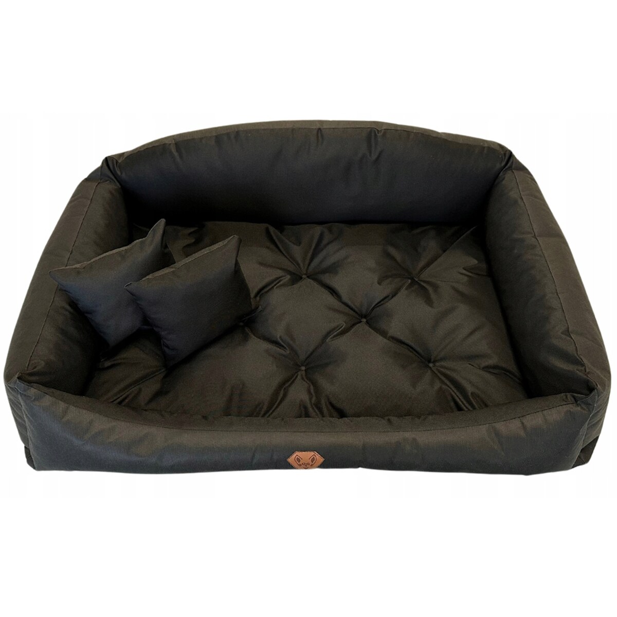 Legowisko Dla Psa Kanapa Posłanie Muszla 115X95 Cm Wodoodporne Poduszki Pikowane Czarne