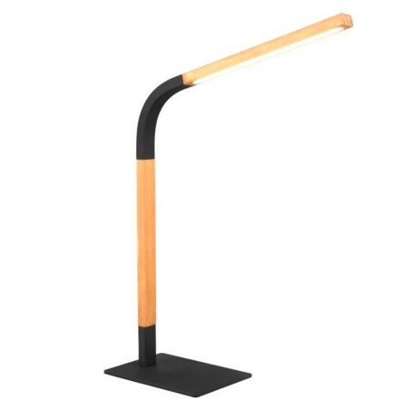 Drewniana lampka gabinetowa Norris 545210132 Trio LED 7W 3000K brązowa czarna