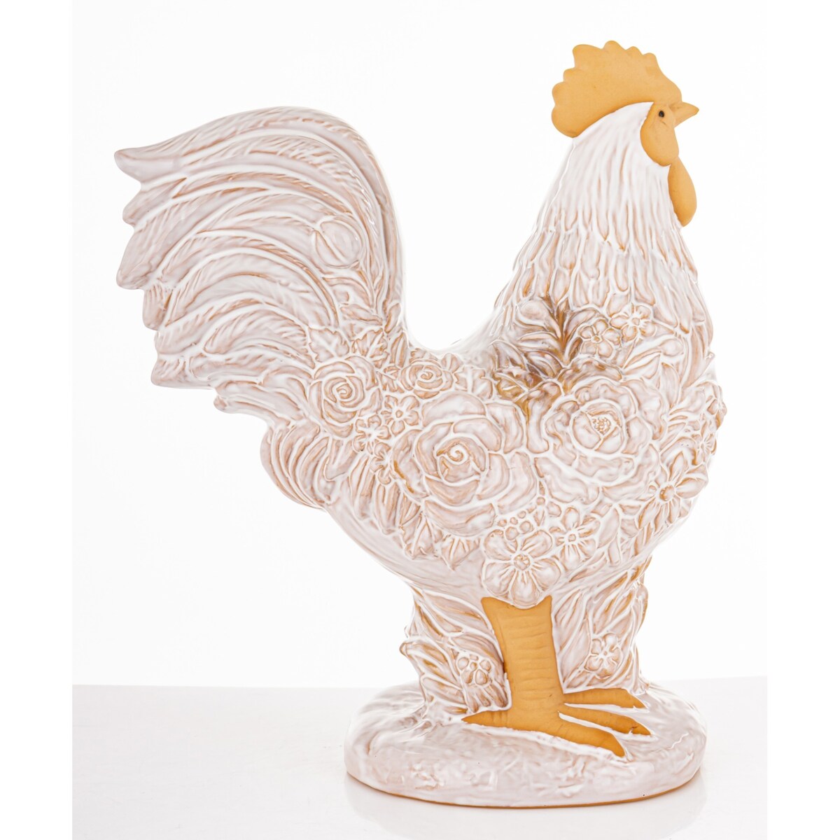 Dekoracja - kogut 28,5x12,5x23 cm CAZZO-2 biały