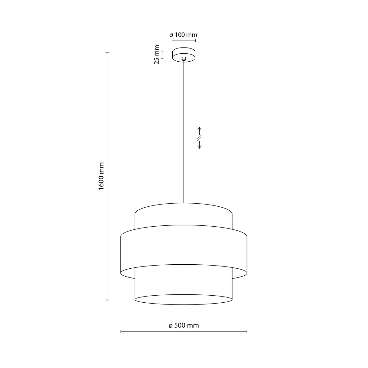 Lampa wisząca TK Lighting TRIO JUTA MIX 2758, klosz 50 cm, E27, naturalna juta, regulowana wysokość