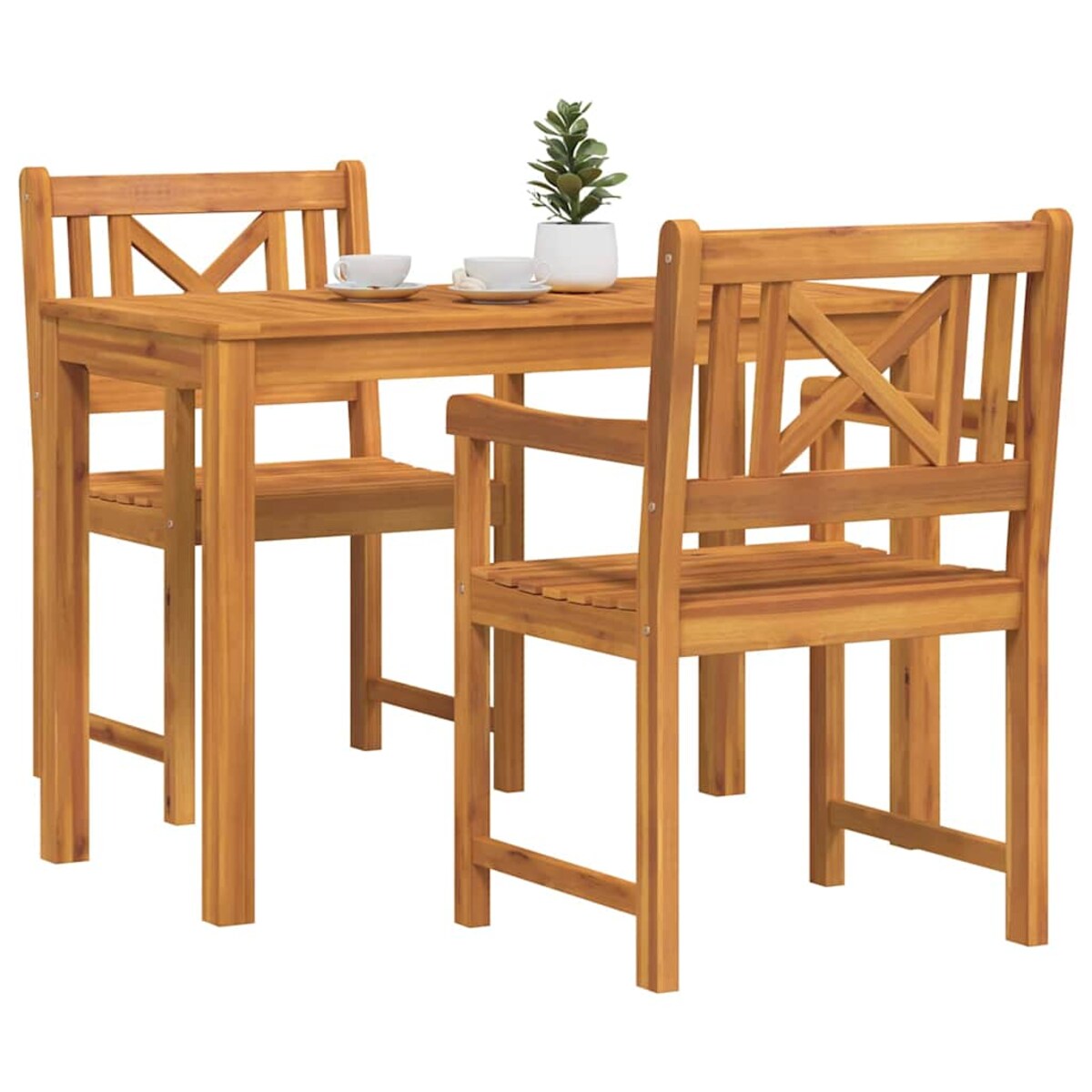 vidaXL Zestaw do jadalni w ogrodzie 3 pcs Brązowy lite drewno akacjowe