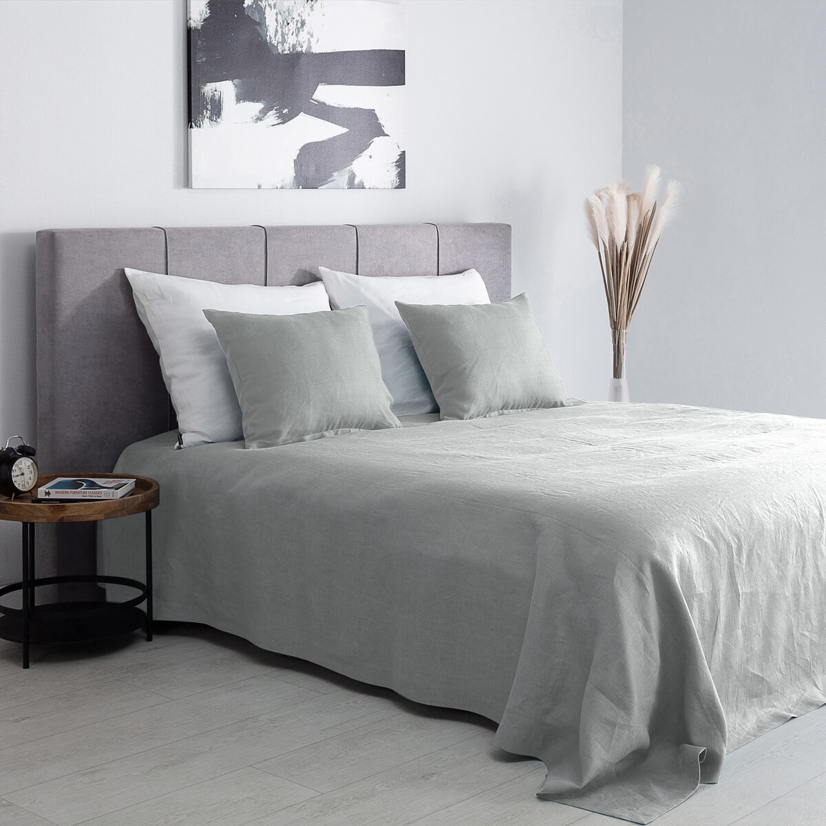 Narzuta na łóżko 260x260 Linen light grey 260x260