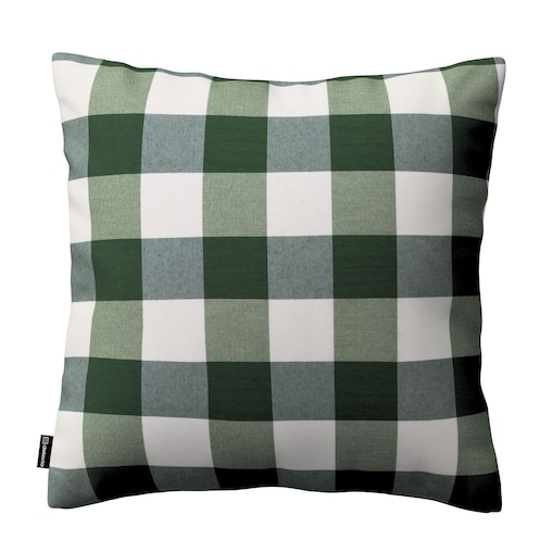 Poszewka Kinga na poduszkę 43x43 zielono-biała krata (5,5x5,5cm)