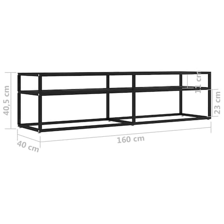 vidaXL Szafka pod TV, czarny marmur, 160x40x40,5 cm, szkło hartowane