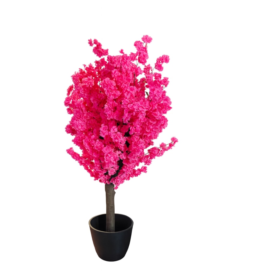 Drzewo kwitnącej wiśni z kwiatami w kolorze fuksjowym 180cm na naturalnym pniu