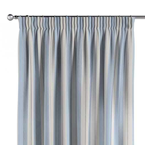 Zasłona na taśmie marszczącej 1 szt. 130x260 niebieskie pasy