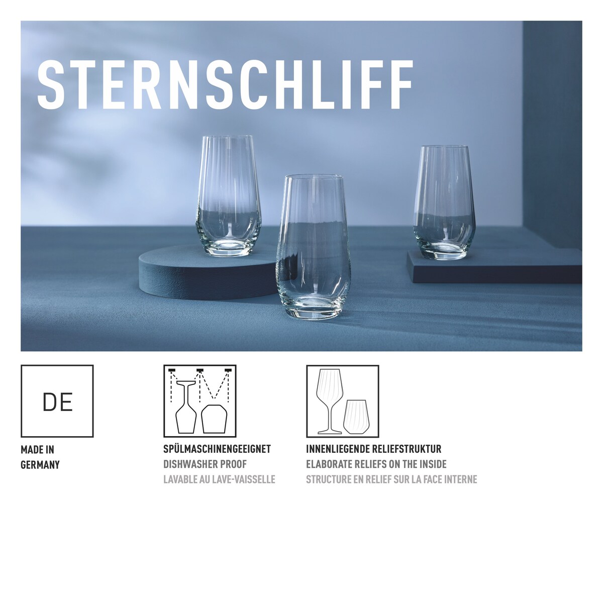 Ritzenhoff Sternschliff Lilly Zestaw 2 szt. Kryształowych Ryflowanych Szklanek do Wody Napojów nr 4