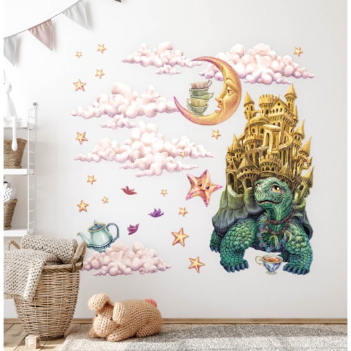 Zestaw naklejek na ścianę, Zwierzęta z bajki - żółw, 100cm