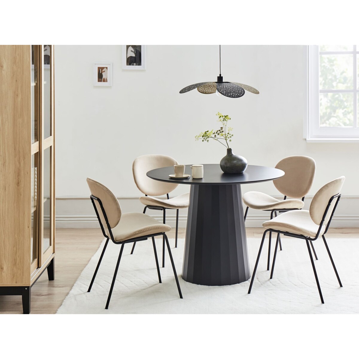 Stół do jadalni okrągły 100 cm czarny PLATO