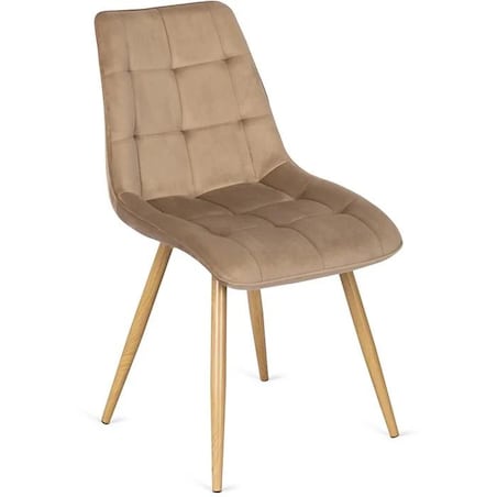 Krzesło Tapicerowane Skandynawskie Welurowe Jadalni Salon Loft Beżowe RODRI