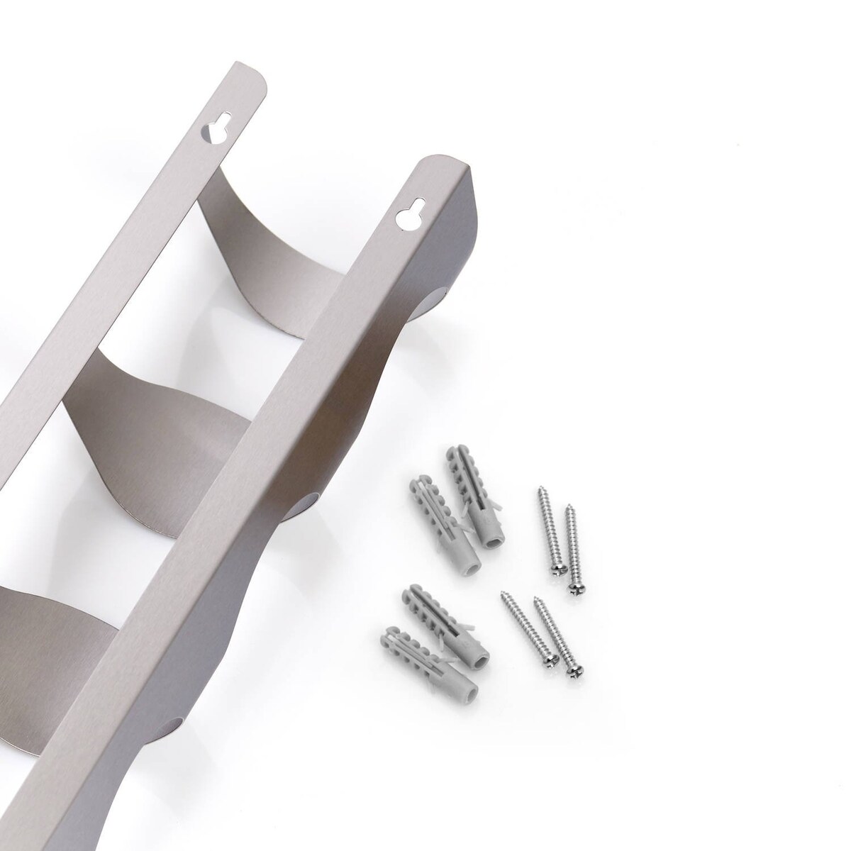 Ścienny regał na wino, 4 butelki, stal nierdzewna, ZELLER