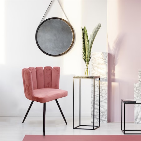 Krzesło Paum VIC różowe tapicerowane