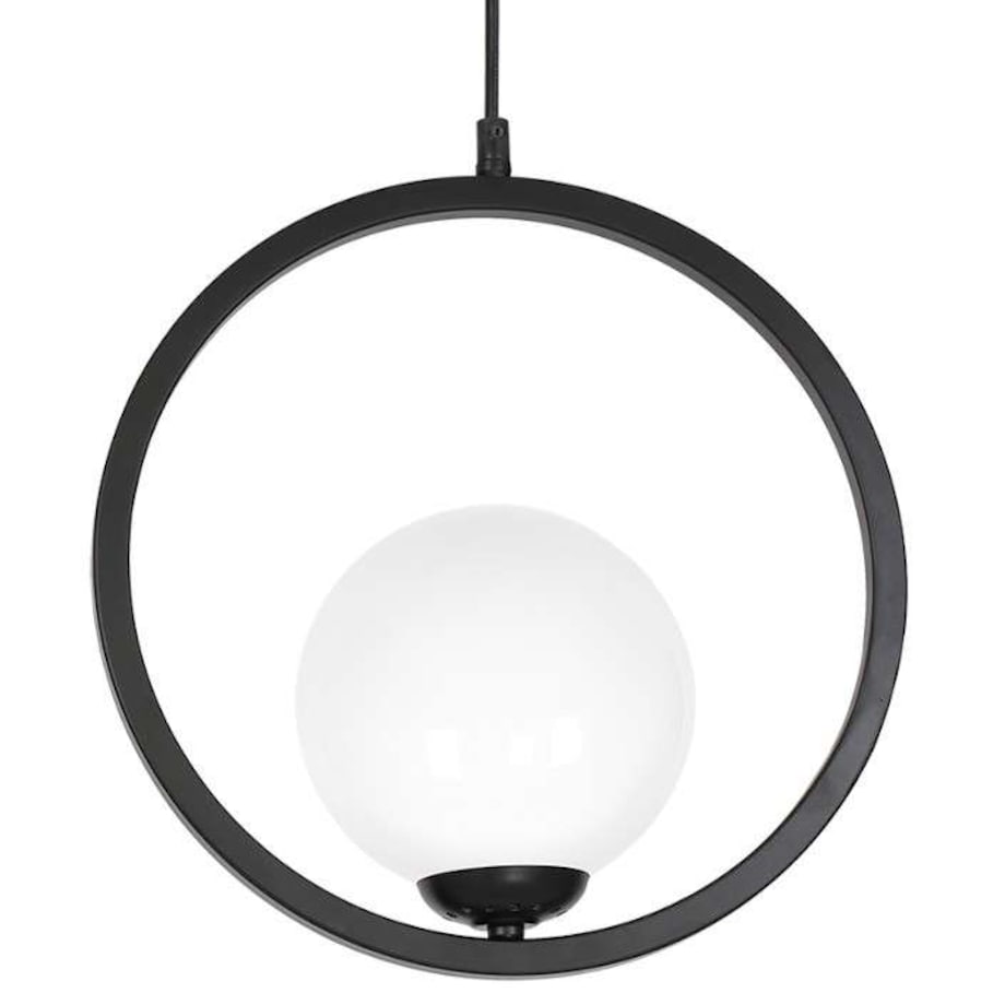 Wisząca LAMPA modernistyczna BOSTON MLP5593 Milagro metalowa OPRAWA okrągła ZWIS szklana kula ball czarna biała