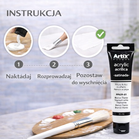 arba akrylowa Artix Titanium White 35 ml – klasyczna biel o satynowym wykończeniu