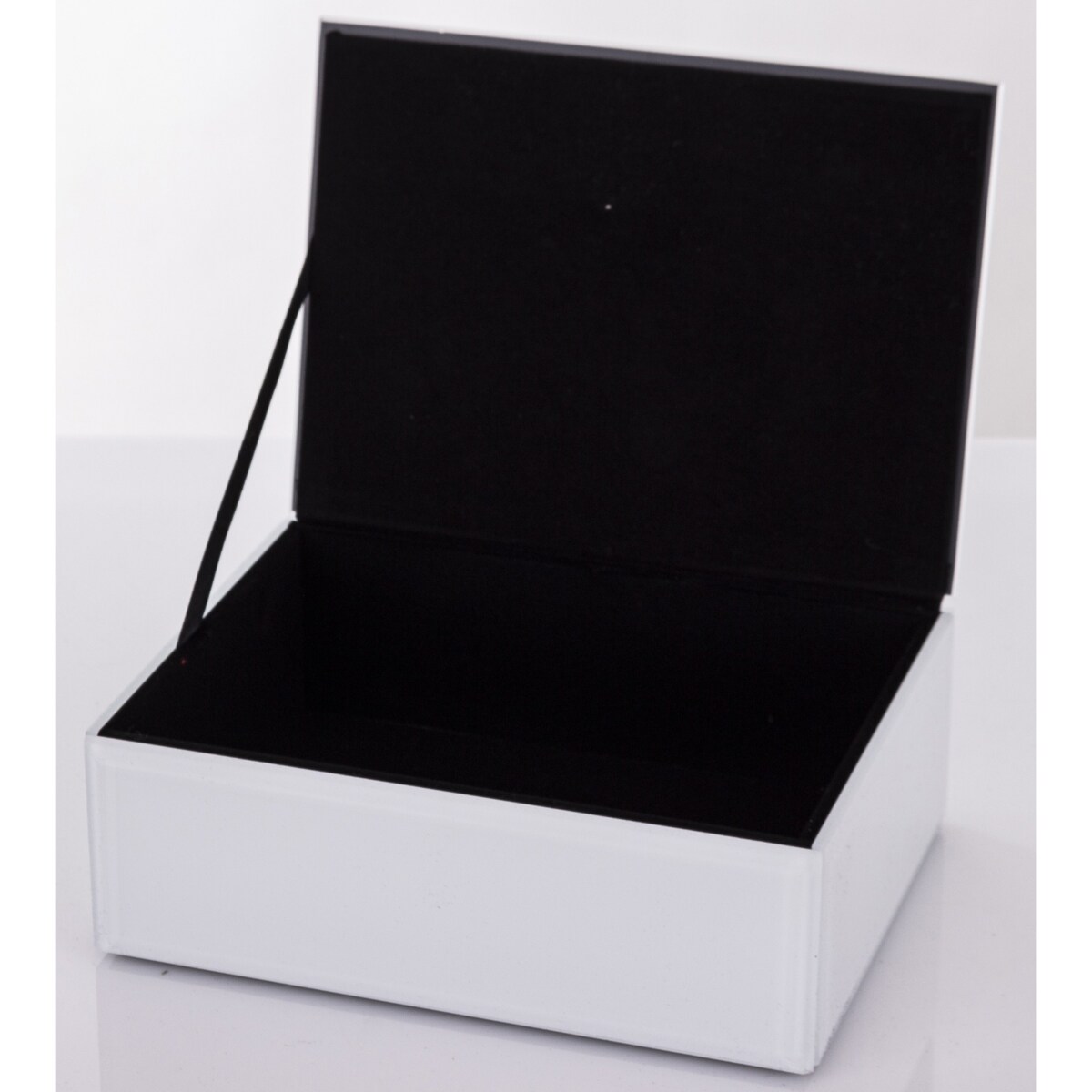 Szkatułka szklana na biżuterię 16x12x8,5 cm DEKOR AGAT biała