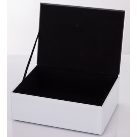 Szkatułka szklana na biżuterię 16x12x8,5 cm DEKOR AGAT biała