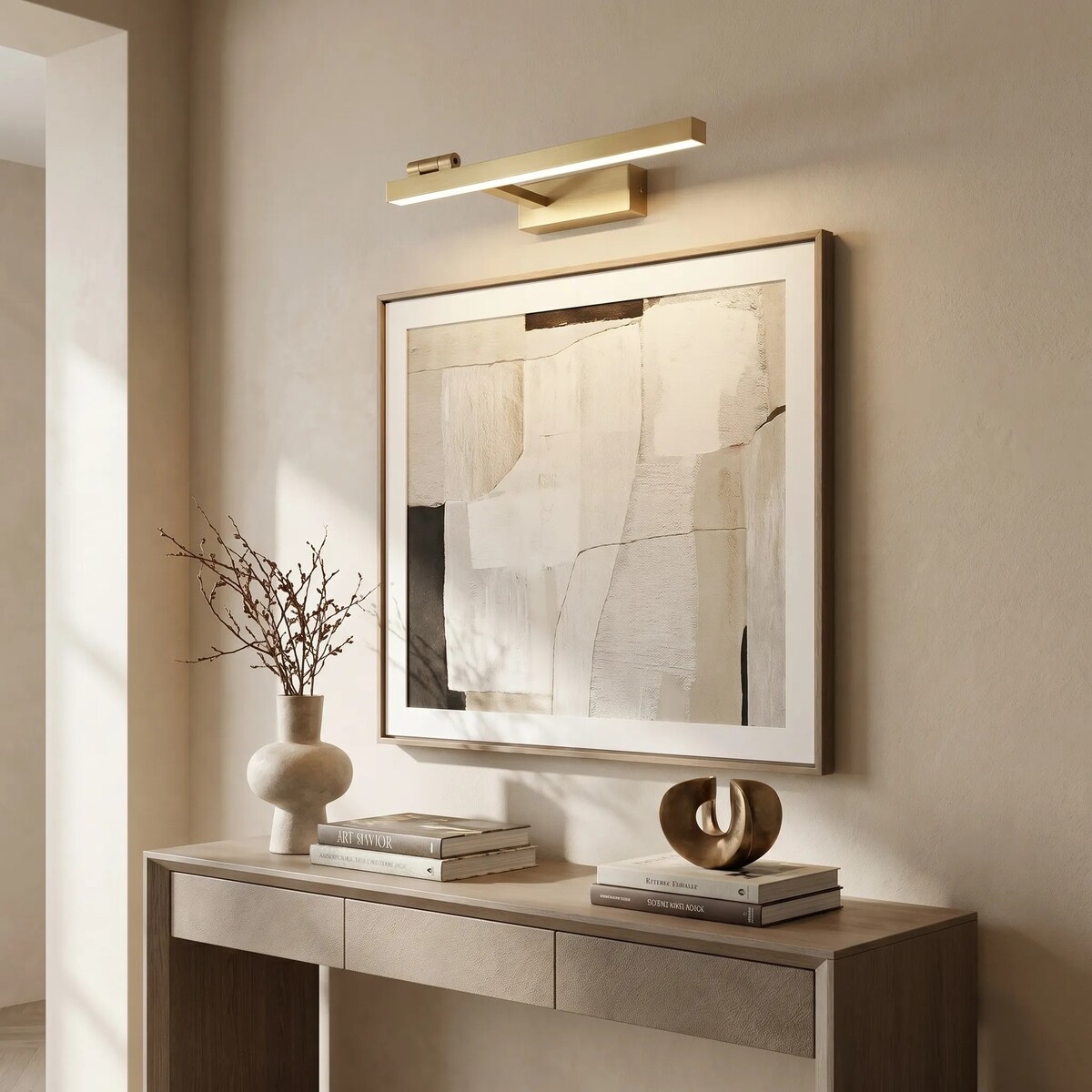Kinkiet Swe031-1W 40Cm Led Złoty Szczotkowany, Metal, Tworzywo Sztuczne